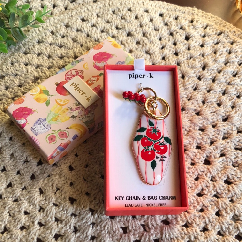 Piper K TOMATO Key Chain & Bag Charm